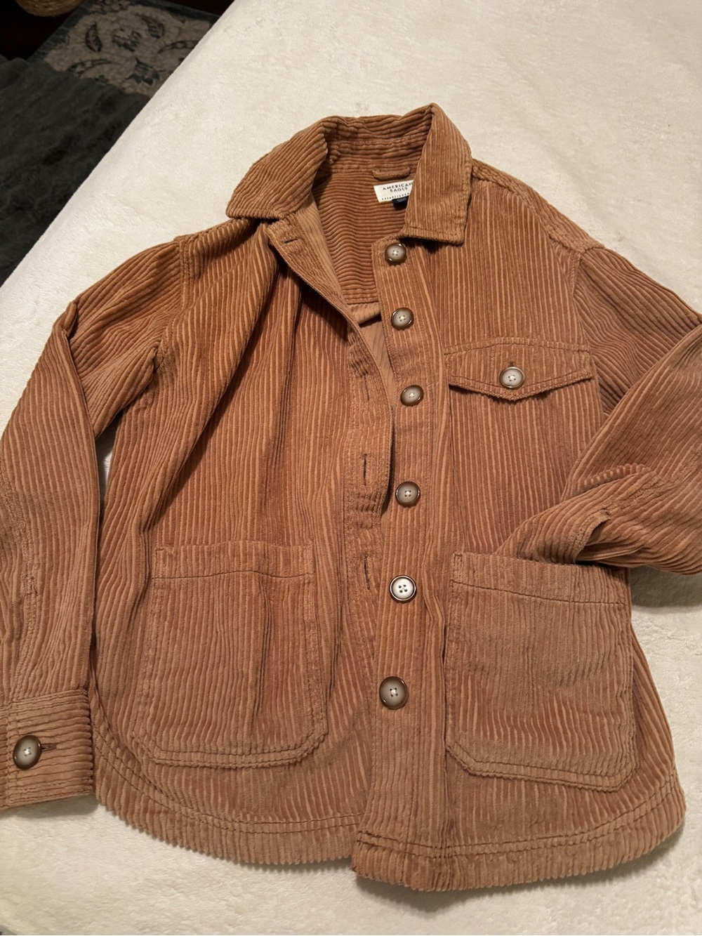 American Eagle Outfitters Corduroy Shirt Jacket - Tan Brown